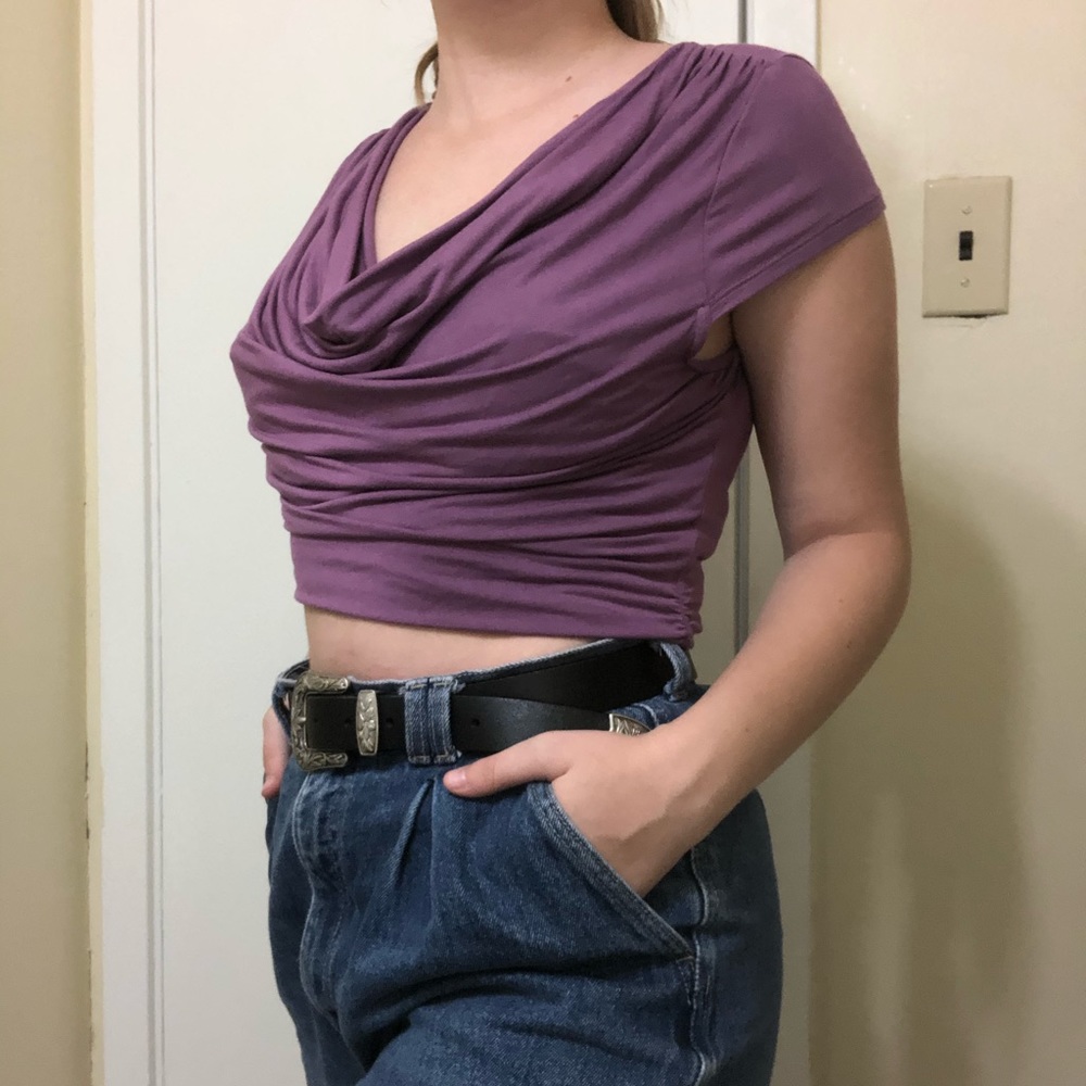 Purple dropping top